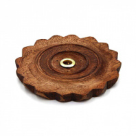 Подставка для палочек "Тарелка резная" дерево (d-100 мм.) ИНДИЯ